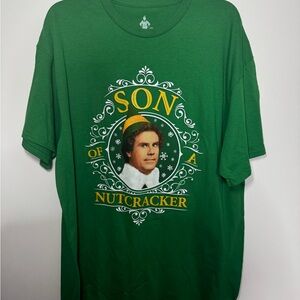 NWOT Men’s Christmas Elf Movie Son of a Nutcracker Green T Shirt Size XL